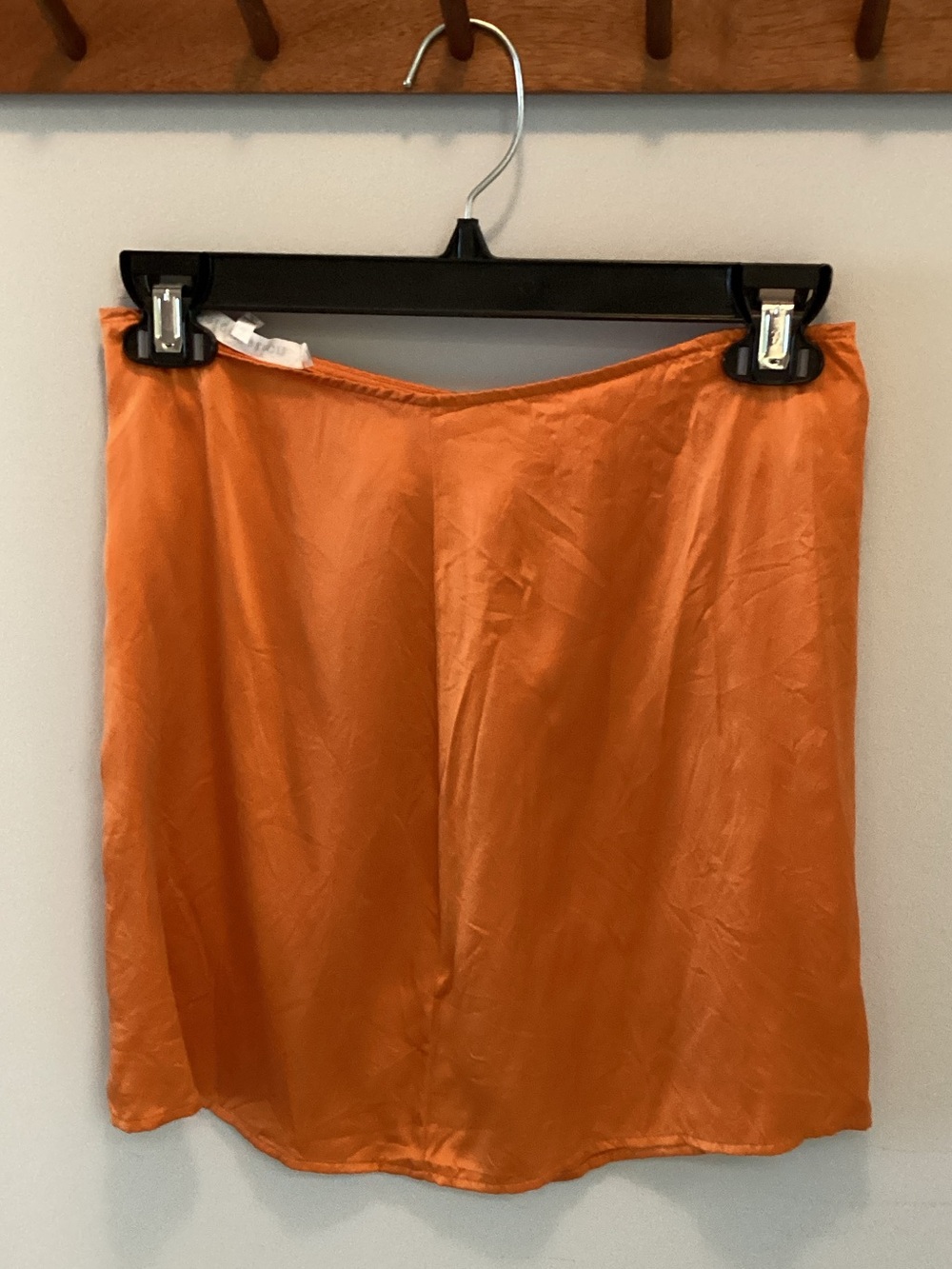 Reformation Orange Satin Mini Skirt
